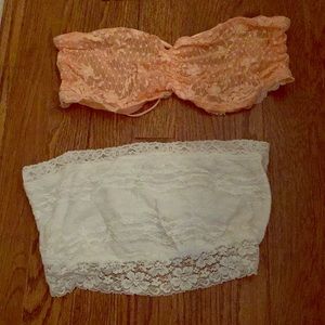 FREE PEOPLE bralettes (peach and white)  Size L